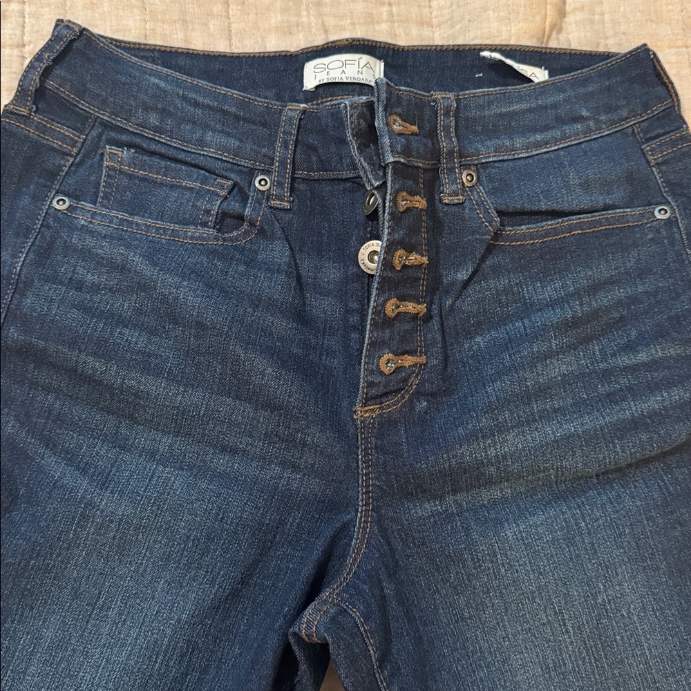 SOPHIA Dark Blue Flared Jeans - Picture 2 of 7